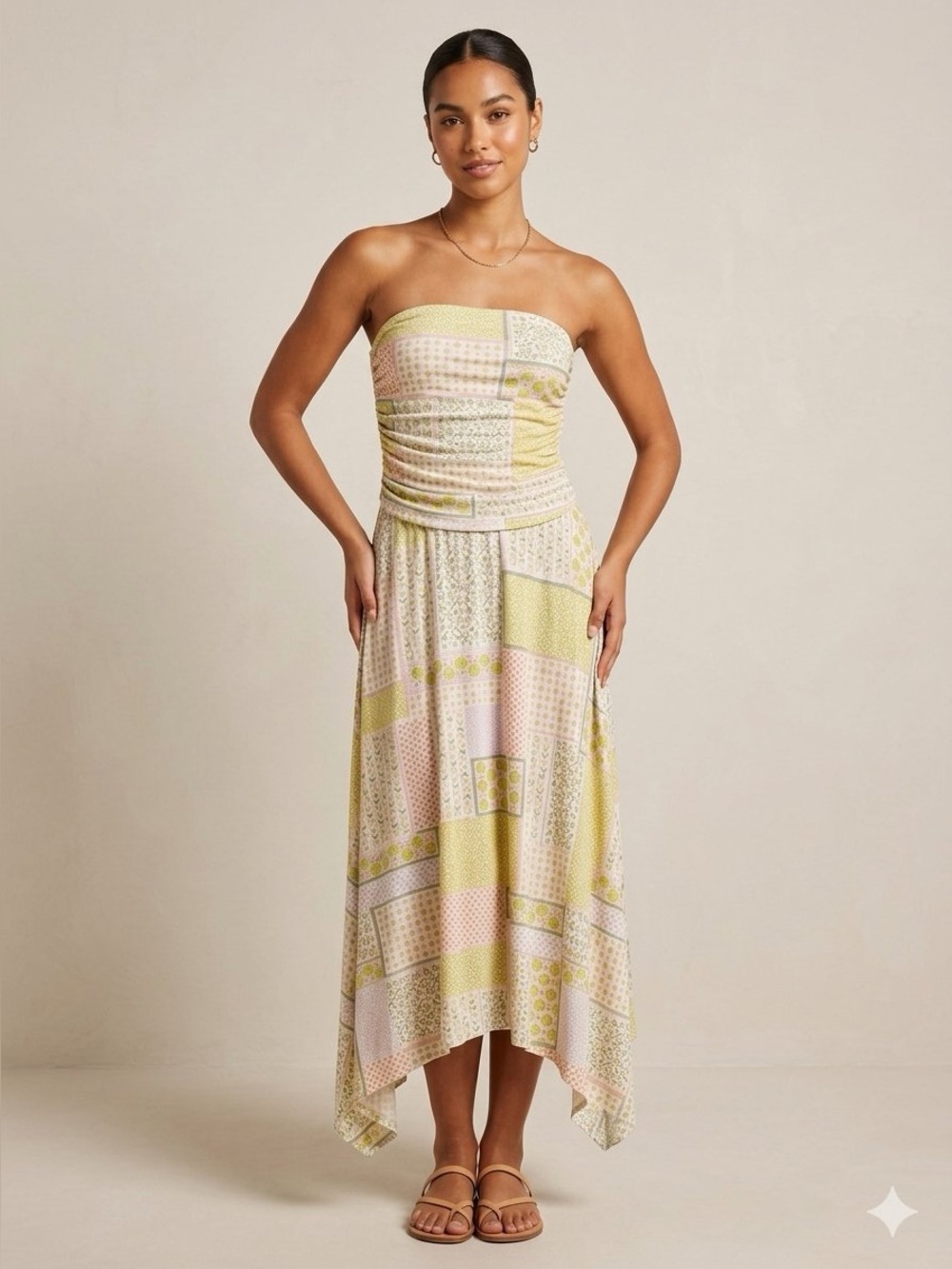 See you Monday Pastel Patchwork Maxi dress Women size medium